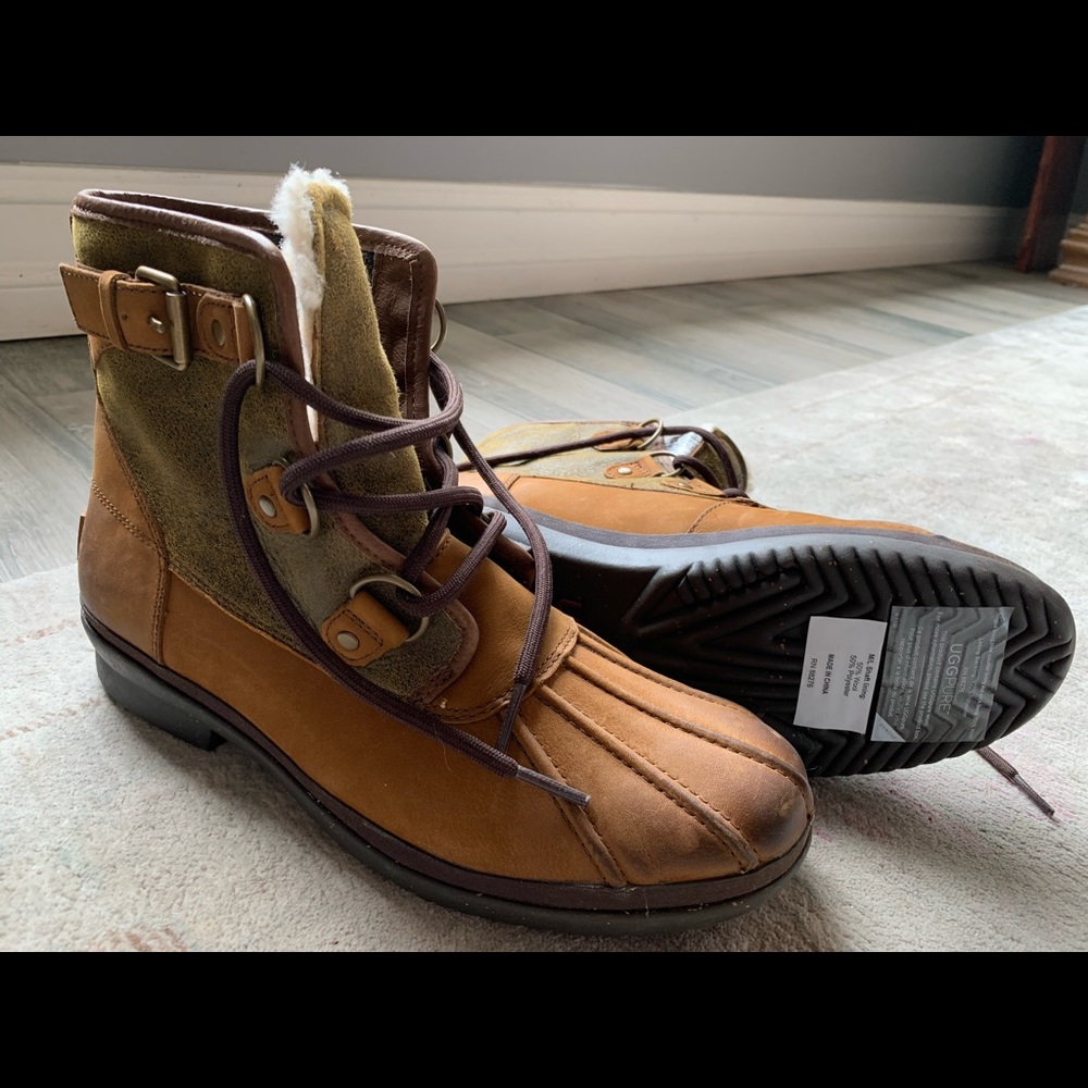 UGG waterproof shearling Lace up Boots